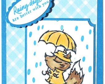 Rainy Days Are Better With You (and a Fox) Greeting Card