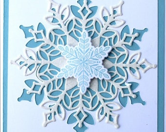 Blue Snowflake Christmas Card