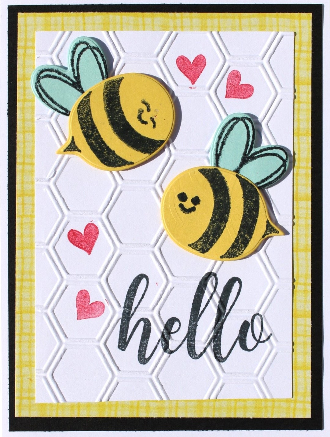 Bumble Bee Hello Greeting Card - Etsy