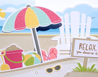 Beach Umbrella Greeting Card - 3D