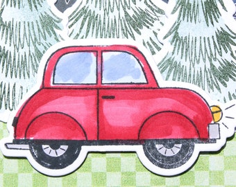 Little Red Car Holiday Card