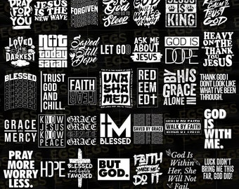 35 Premium Christian Streetwear Shirt Designs Svg, Jesus Svg, Yahweh Svg, Christian Bible Art Svg, Faith Svg, Scripture Svg, God Svg, Pray