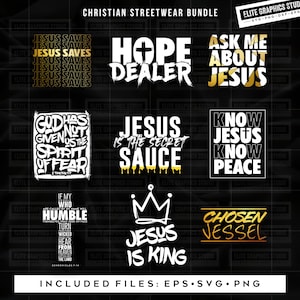 Premium Christian Streetwear Bundle SVG, Jesus SVG, Gott SVG, Schrift SVG, Christian Schnitt, Believe SVG, Schneide geschnitten, Digitaler Download