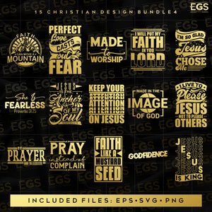 15 Christian Premium Designs Bundle Svg, Jesus Svg, Scripture Svg, Christian Svg, Faith Svg, Yahweh Shirt Svg, Bible Christian Art Svg, God
