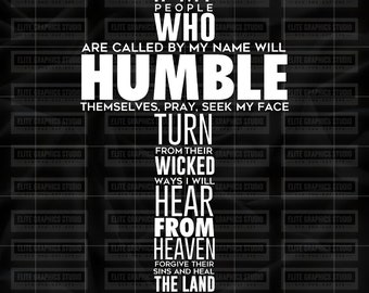 If My People svg, Humble Svg, Cross Design Svg, Scripture Svg, Faith Svg, Christian Svg, Believe Svg, Heat Transfer, 2 Chronicles Svg