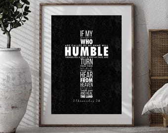 2 Chronicles 7:14 Wall Art, If My People Who Are Called Christian Wall Art, Christian Decor, Aesthetic Faith-based Wall Art, Scripture Decor