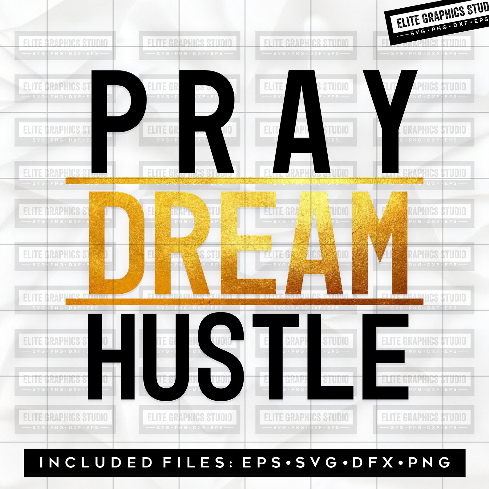 Pray Dream Hustle Svg Motivation Svg Jesus Cross Svg Faith - Etsy