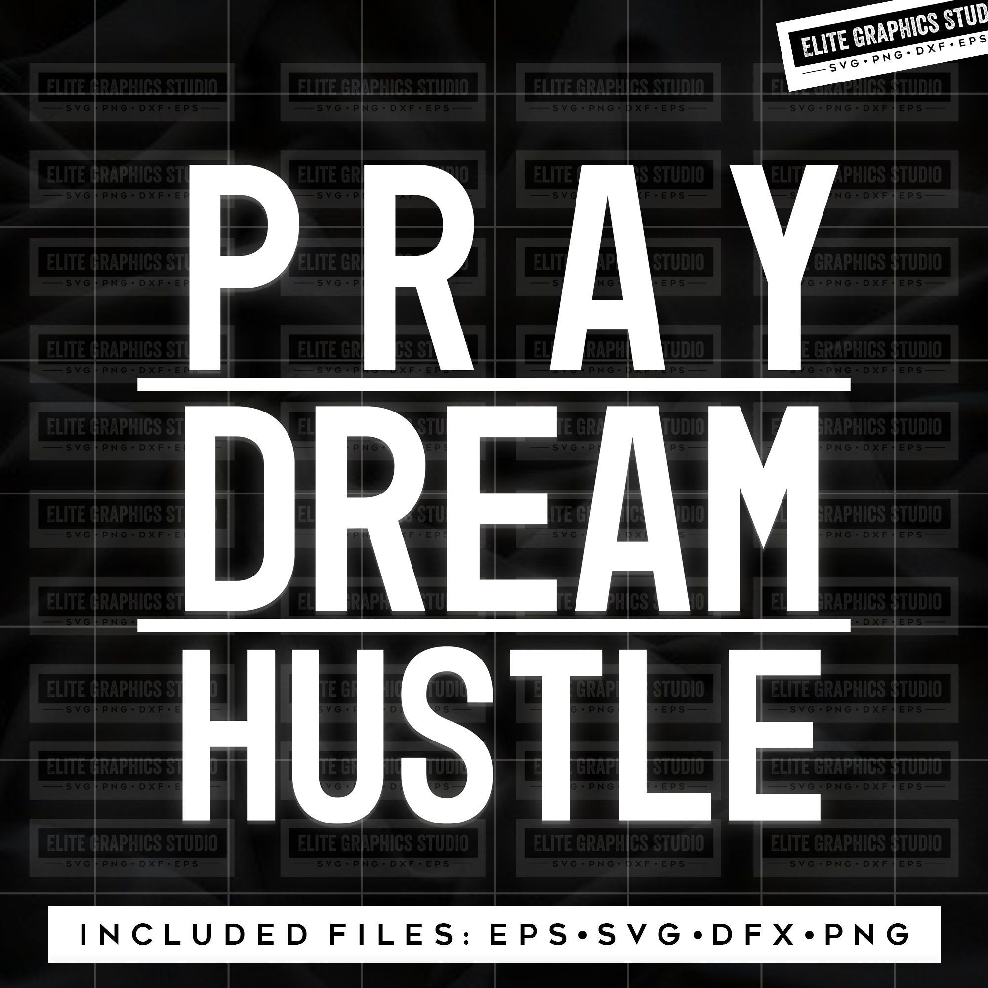 Pray Dream Hustle Svg Motivation Svg Jesus Cross Svg Faith - Etsy