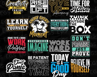 16 Premium Motivational Designs Bundle Svg, Quotes Svg, Inspiration Svg, Shirt quotes Svg, Cricut Svg, Digital Bundle Svg, Streetwear Svg