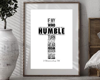 2 Chronicles 7:14 Wall Art, Trendy Scripture Poster, Modern Christian Decor, Bible Verse Printable Art, Scripture, Jesus Wall Art, Minimal