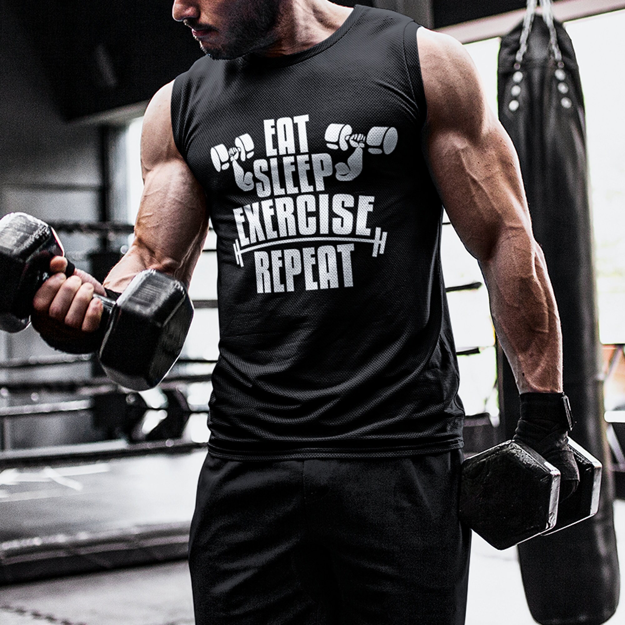 Eat Sleep Exercise Repeat Svg Hard Work Svg Workout Svg - Etsy