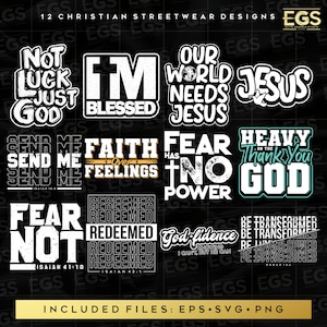 Premium christliche Streetwear Designs SVG, Jesus svg, Gott svg, Schrift svg, christliche svg, glauben svg, schneiden svg, digitaler Download svg