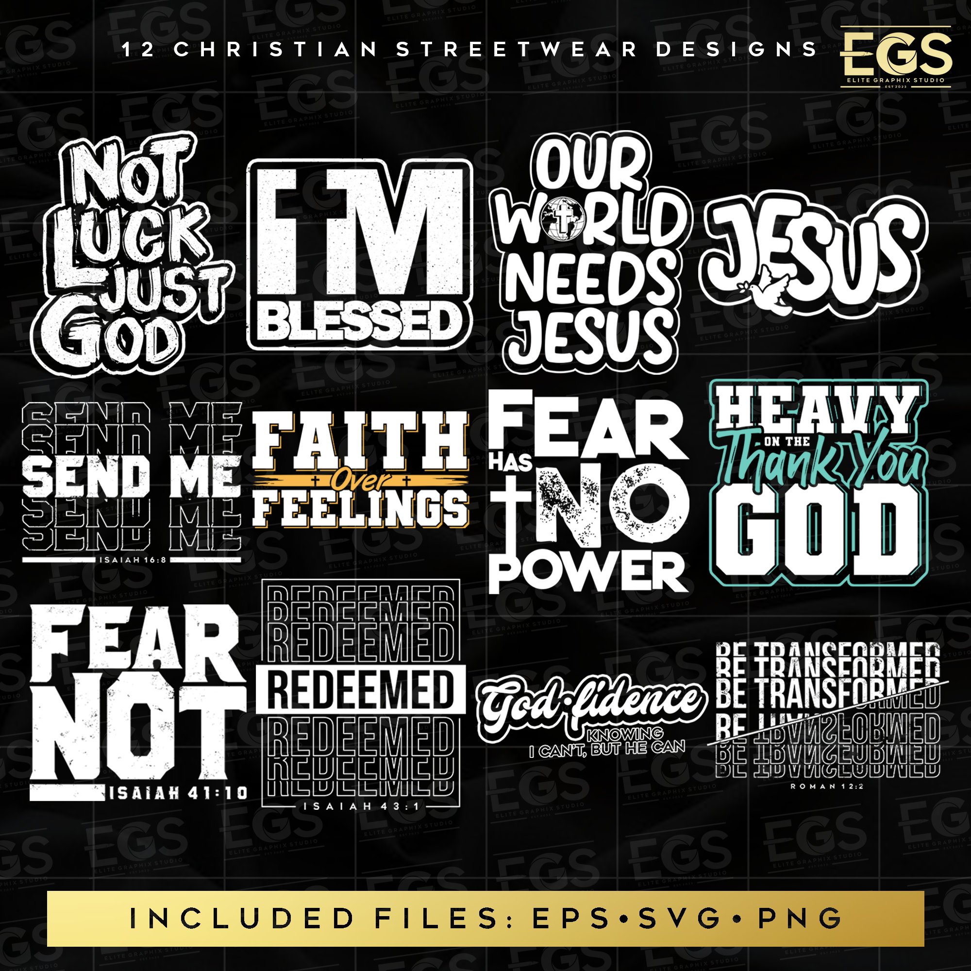Premium Christian Streetwear Designs Svg, Jesus Svg, God Svg, Scripture Svg, Christian Svg, Believe Svg, Cutting Svg, Digital Download Svg