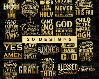 20 Christian Premium Streetwear Design Bundle Svg, Jesus Svg, God Svg, Scripture Svg, Christian Bible Art Svg, Believe Svg, Faith Svg