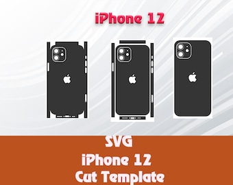 Apple iPhone 12 スキン テンプレート - Cricut シルエット ベクター カット ファイル - テンプレート ラップ - SVG ファイル