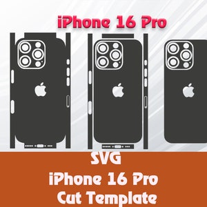 Apple iPhone 16 Pro Skin Vorlage - Cricut Silhouette Vektor Schnitt Datei - Template Wrap - SVG Datei