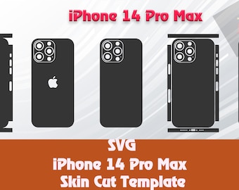 Apple iPhone 14 Pro Max Skin Template - Cricut Silhouette Vector Cut File - Template Wrap - SVG File