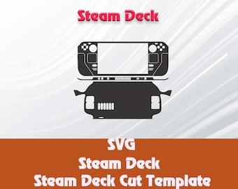 Steam デッキ コンソール フルラップ スキン カッティング テンプレート、Steam デッキ スキン テンプレート SVG カット ファイル