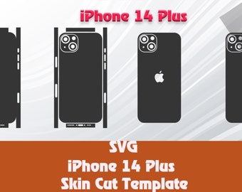Apple iPhone 14+ スキンテンプレート - Cricut シルエットベクターカットファイル - テンプレートラップ - SVG ファイル