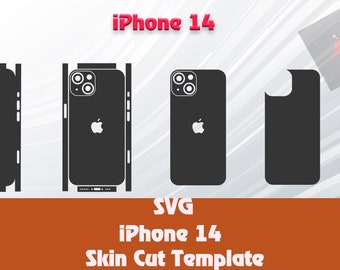 Apple iPhone 14 スキン テンプレート - Cricut シルエット ベクター カット ファイル - テンプレート ラップ - SVG ファイル