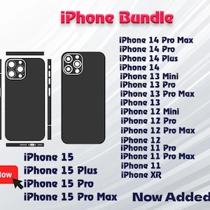 Apple iPhone All Bundle Skin Template - Cricut Silhouette Vector Cut File - Wrap Template - SVG
