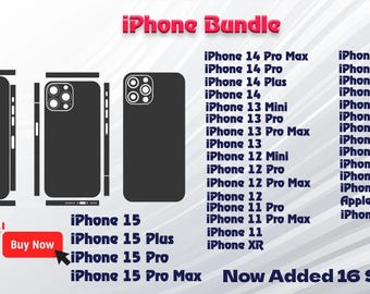 Apple iPhone All Bundle Skin Template - Cricut Silhouette Vector Cut File - Wrap Template - SVG