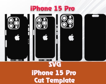 Apple iPhone 15 Pro Skin Template - Cricut Silhouette Vector Cut File - Template Wrap - SVG File