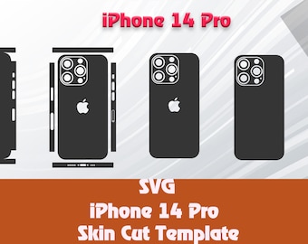 Apple iPhone 14 Pro Skin Template - Cricut Silhouette Vector Cut File - Template Wrap - SVG File