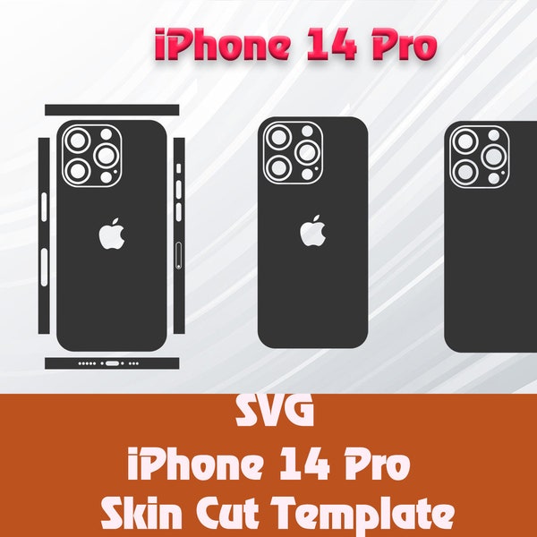Apple iPhone 14 Pro Skin Template - Cricut Silhouette Vector Cut File - Template Wrap - SVG File