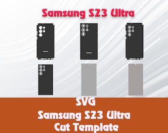 Samsung Galaxy S23 Ultra スキン テンプレート - Cricut シルエット ベクター カット ファイル - テンプレート ラップ - SVG ファイル