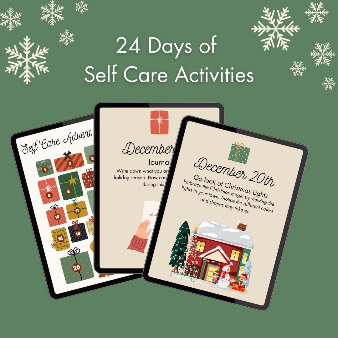 Self Care Digital Advent Calendar Christmas Self Care Advent Calendar