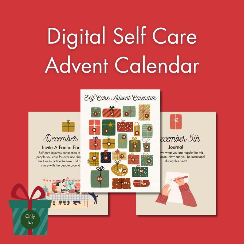 Self Care Digital Advent Calendar Christmas Self Care Advent Calendar