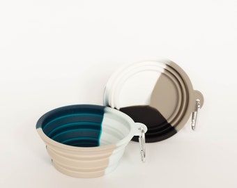 Collapsible Travel Silicone Pet Dog Bowl Set of 2