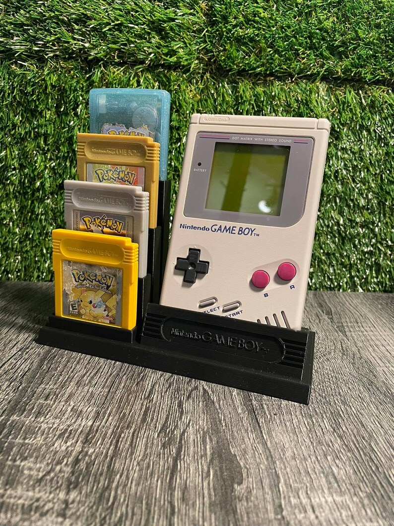 3D Printed Gameboy Classic DMG Stand With 4 Cartridges Stands Etsy