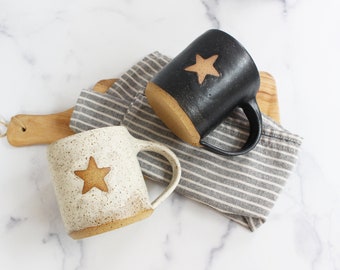 Star Mug - handmade speckled ceramic mug