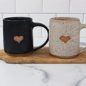 Petite All We Need is Love Mug - handmade speckled ceramic heart mug