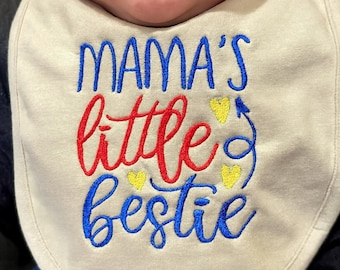 MAMA’S Little Bestie Bib – Soft Cotton with Fleece Backing