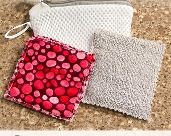 Reusable Facial Wipes – Cotton & Terrycloth Face Pads with Mesh Wash Bag
