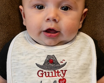 Guilty of Stealing Hearts Baby Bib