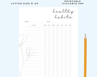 Weekly Habit Tracker, Printable, Habit Tracker Template, Routine Tracker, Goal Tracker