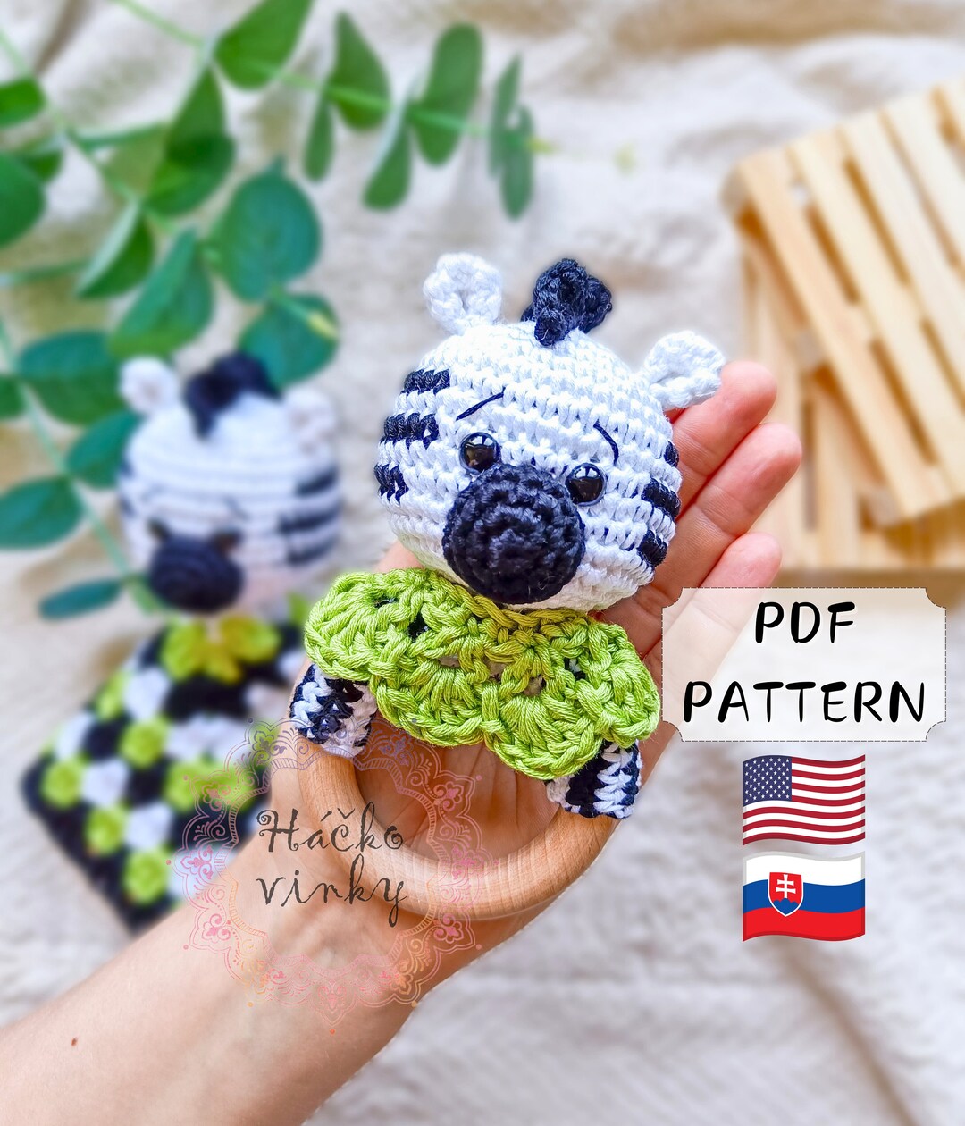 Crochet Zebra Baby Rattle Pattern PDF | Amigurumi Cute Rattle and Lovey ...