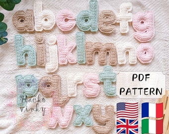 Haakpatroon met kleine letters | Zachte pluche letters | Gehaakt alfabetpatroon | Gehaakt naampatroon | Amigurumi Letters-tutorial