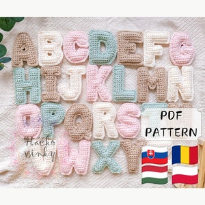 Padrão de letras maiúsculas de crochê | Letras de pelúcia macia | Padrão de alfabeto de crochê | Padrão de nome de crochê | Tutorial de letras amigurumi