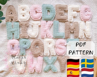 Crochet Uppercase Letters Pattern | Soft Plush Letters | Crochet Alphabet Pattern | Crochet Name Pattern | Amigurumi Letters Tutorial