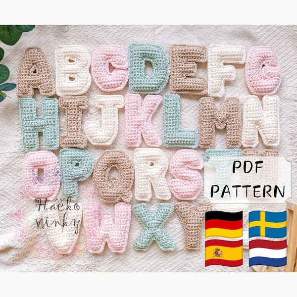 Haakpatroon met hoofdletters | Zachte pluche letters | Gehaakt alfabetpatroon | Gehaakt naampatroon | Amigurumi Letters-tutorial