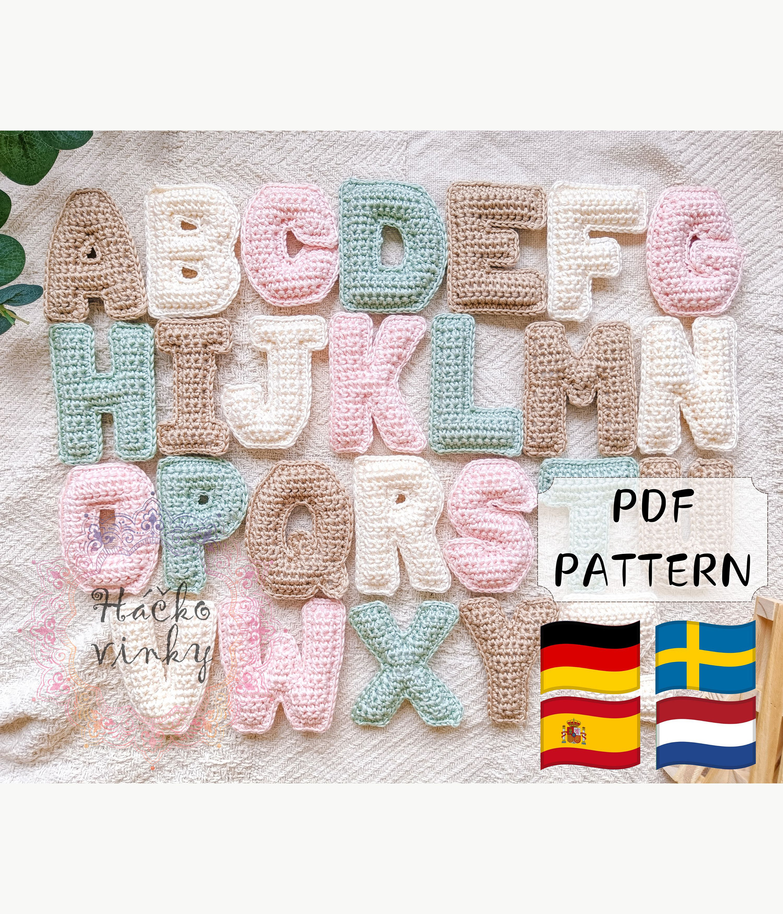 Großbuchstaben Muster | Weiche Plüschbuchstaben | Alphabet Häkelanleitung | Muster Namen häkeln | Anleitung für Amigurumi-Buchstaben