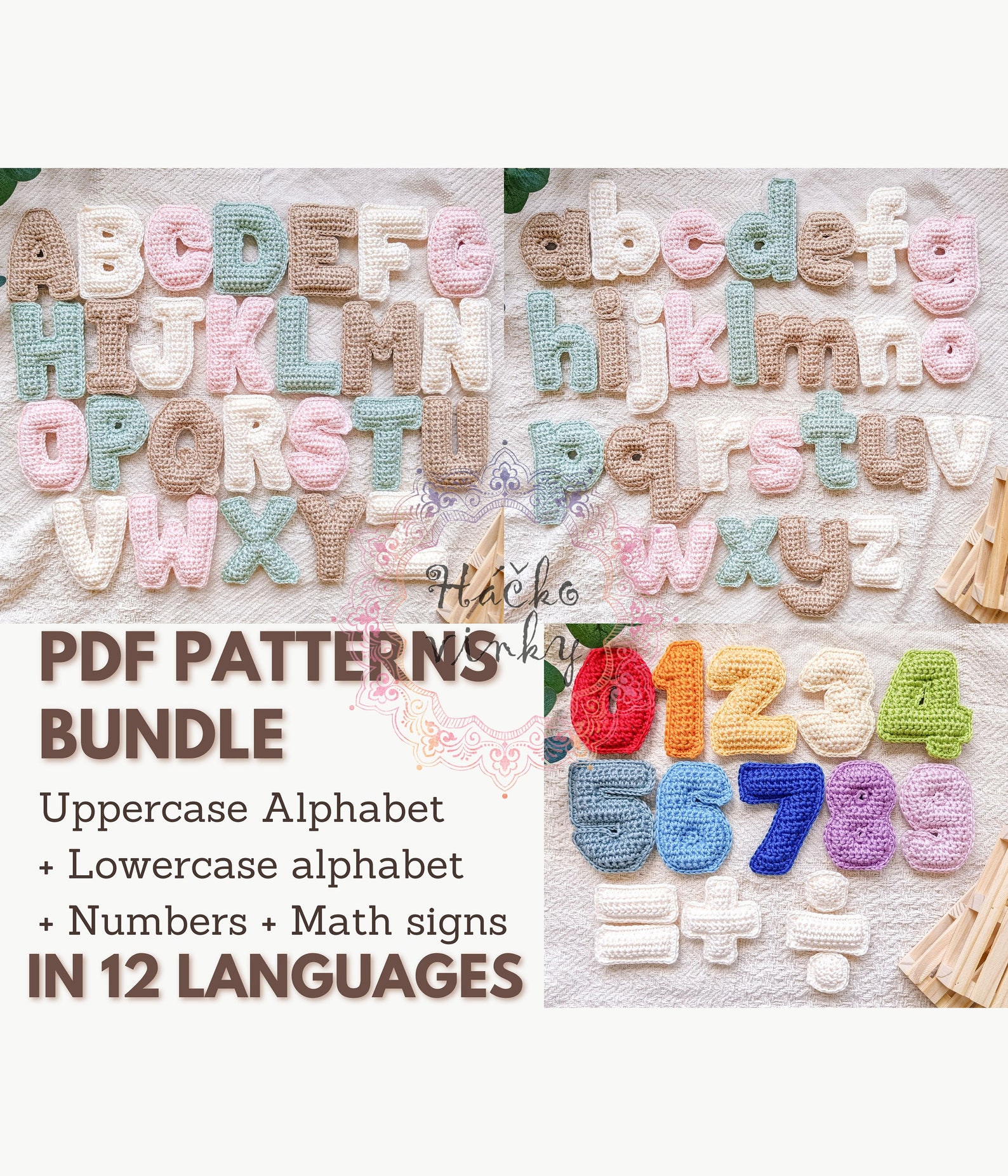 Mini Crochet Math Alphabet and Math Bundle Crochet Patterns | Soft Plush Letters | Soft ...