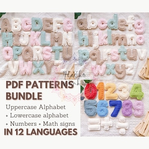 Alphabet and Math Bundle Crochet Patterns | Soft Plush Letters | Soft Plush Numbers | Crochet Alphabet Pattern | Amigurumi Letters Tutorial