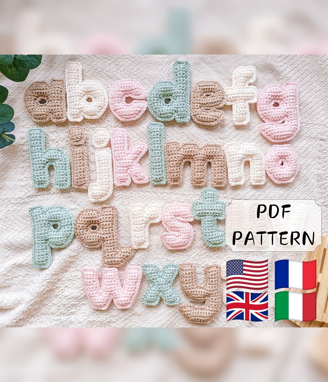 Crochet Letters Pattern Soft Plush Letters Lowercase Letters Crochet