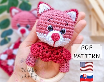 Crochet Fox Baby Rattle Pattern PDF | Amigurumi Cute Forest Rattle and Lovey Tutorial | Montessori DIY handmade newborn gift for baby shower